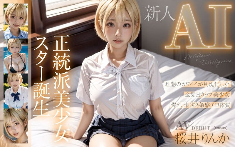 [Reducing] AIFOCS-002 [Newcomer Ai] A Traditional Beautiful Girl Star Is Born Blonde H-Cup Sakurai Rinka